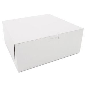 WHITE ONE-PIECE NON-WINDOW BAKERY BOXES, 10 X 10 X 4, WHITE, PAPER, 100/CARTON by SCT WHITE ONE-PIECE NON-WINDOW BAKERY BOXES, 10 X 10 X 4, WHITE, PAPER, 100/CARTON by SCT