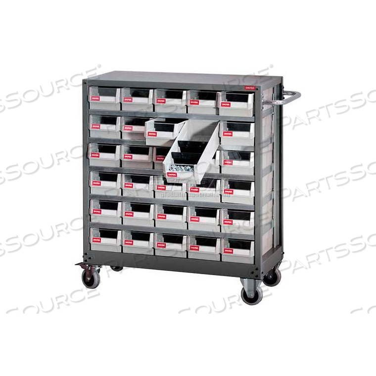 SHUTER PARTS DRAWER CART, 30 DRAWERS, 49 "L X 15-3/4"W X 34-5/8"H by LDS Industries LLC