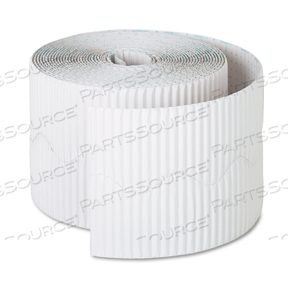 BORDETTE DECORATIVE BORDER, 2.25" X 50 FT ROLL, WHITE by Pacon