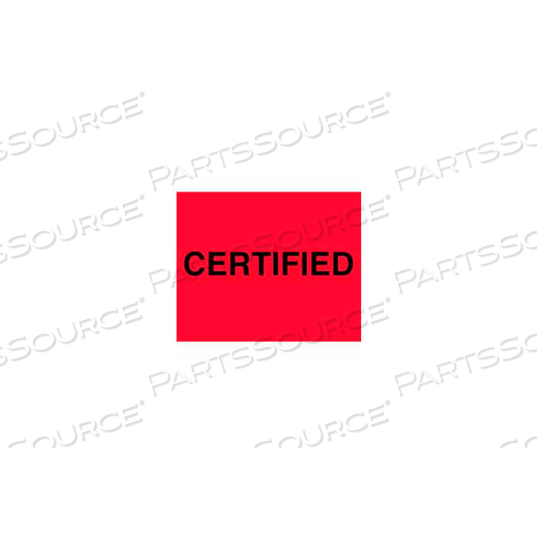 CERTIFIED 3" X 5" - FLUORESCENT RED / BLACK 