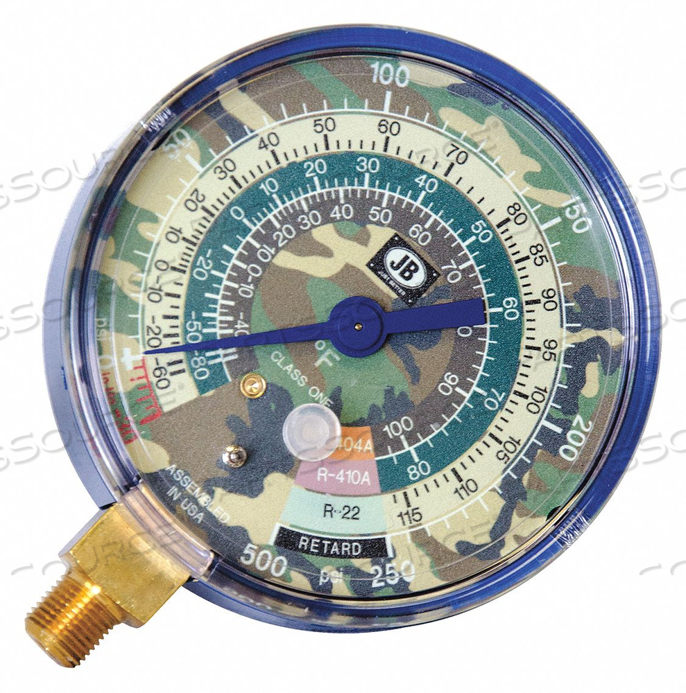 GAUGE 3-1/8 IN DIA LOW SIDE CAMO 500 PSI by JB Industries