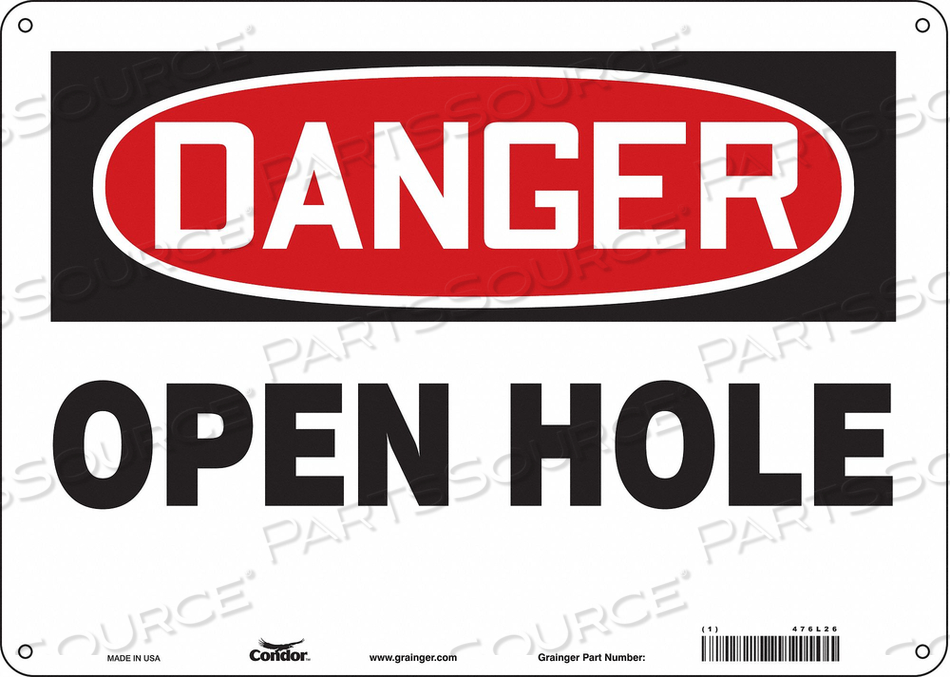 SAFETY SIGN 14 WX10 H 0.055 THICKNESS 