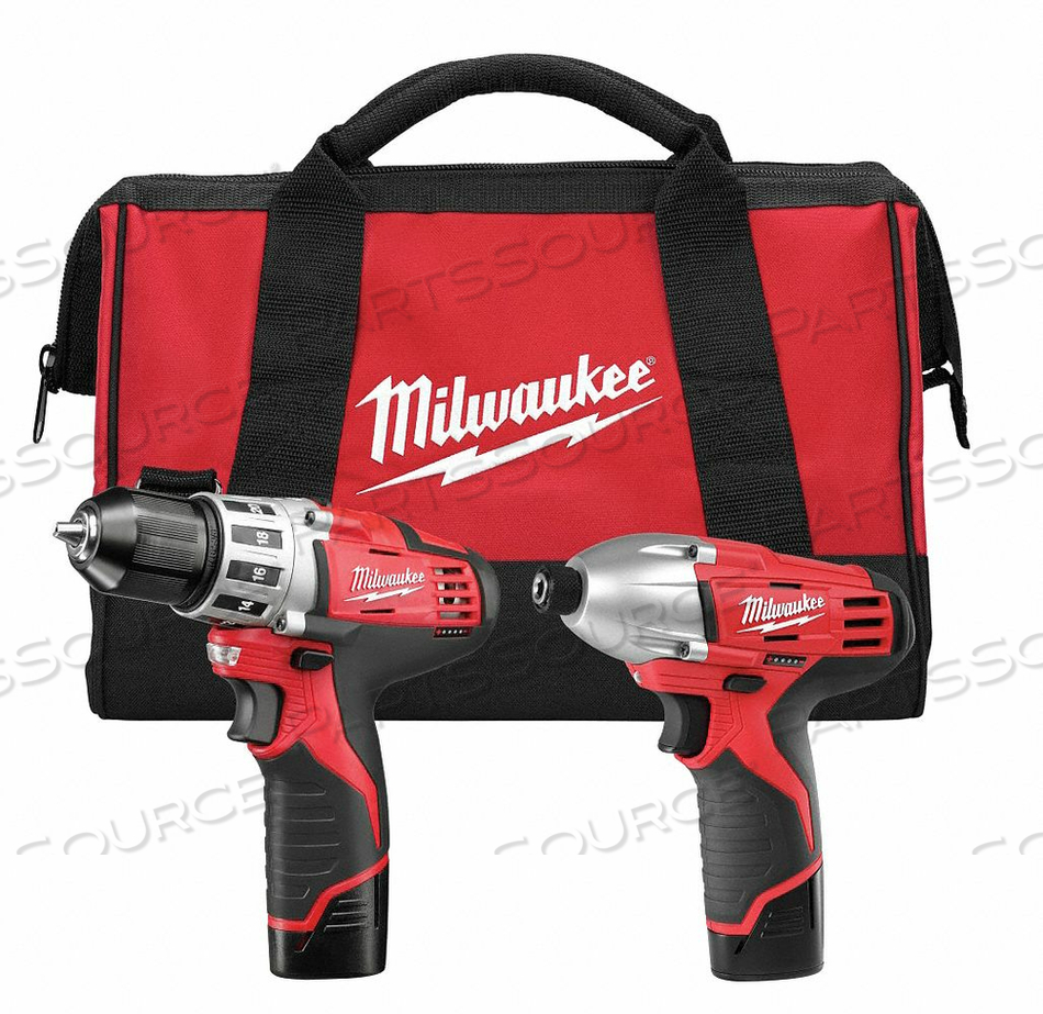 2494-22 MILWAUKEE M12 2-TOOL COMBO KIT WITH M12 3/8" DRILL/DRIVER AND M12 1/4" HEX IMPACT DRIVER by Milwaukee Electric Tools