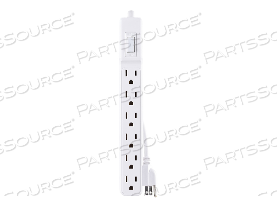 MP1044NN, POWER STRIP, AC 125 V, 1875 WATT, INPUT: NEMA 5-15P, OUTPUT CONNECTORS: 6 (NEMA 5-15), 24 IN CORD, WHITE by CyberPower