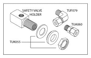 SAFETY VALVE HOLDER FOR AIR JET VALVE (BLACK TOP) PART TUJ034 by Tuttnauer