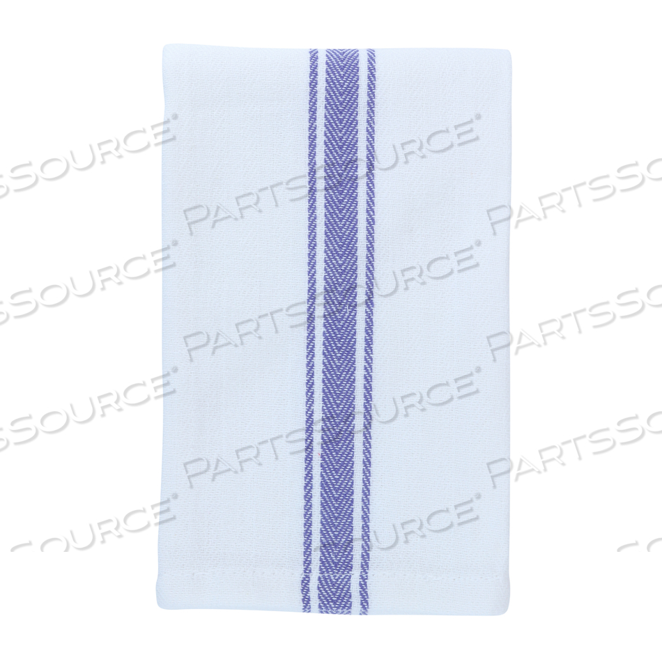 HERRINGBONE TEA TOWELS BLUE STRIPE by Monarch Brands Inc.