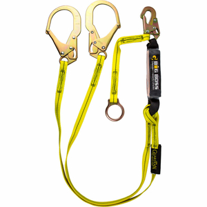 BIG BOSS EXTENDED FREE FALL LANYARD, 6' DOUBLE LEG W/ STEEL SNAP HOOK, 18" EXTENSION, NYLON by Guardian Fall Protection