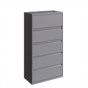 36" WIDE 5-DRAWER LATERAL FILE CABINET - ARCTIC SILVER by Hirsh