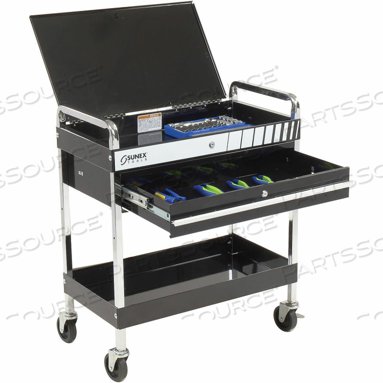 30" BLACK TOOL CART W/ LOCKING TOP & DRAWER by Sunex Tools 30" BLACK TOOL CART W/ LOCKING TOP & DRAWER by Sunex Tools