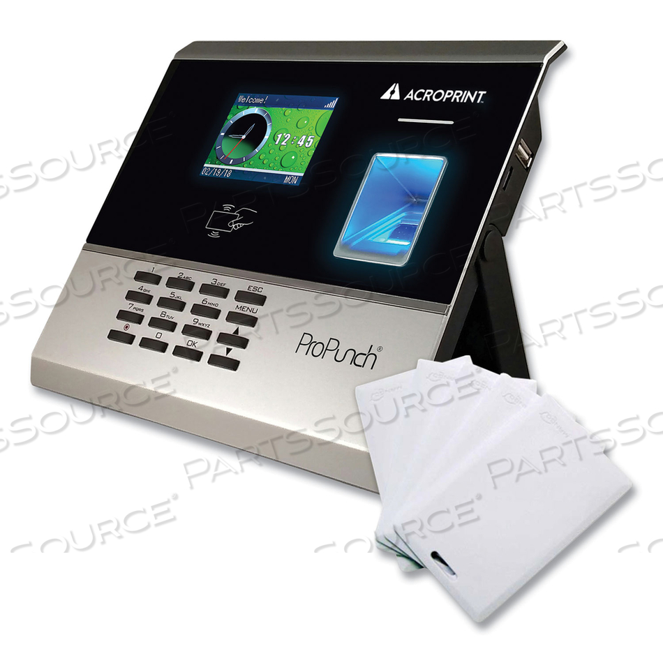 PROPUNCH BIOMETRIC AND PROXIMITY BUNDLE, 50 EMPLOYEES, BLACK by Acroprint PROPUNCH BIOMETRIC AND PROXIMITY BUNDLE, 50 EMPLOYEES, BLACK by Acroprint