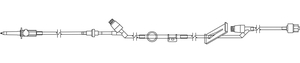 115 INCH, BLUE STRIPED MICROBORE SET WITH VENTED SPIKE, CHECK VALVE, UPPER NEEDLELESS Y-SITE, ROUND AND BODYSET KEYS, LOWER NEEDLELESS Y-SITE, SLIDE CLAMP, MALE LUER LOCK/ANTI-SIPHON VALVE, PRIMING VOLUME 7 ML by CME America