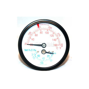 BOILER GAUGE, 3-1/4"DIA. X 3"L, 1/2"NPT, BOTTOM CONNECTION by Mitco Manufacturing
