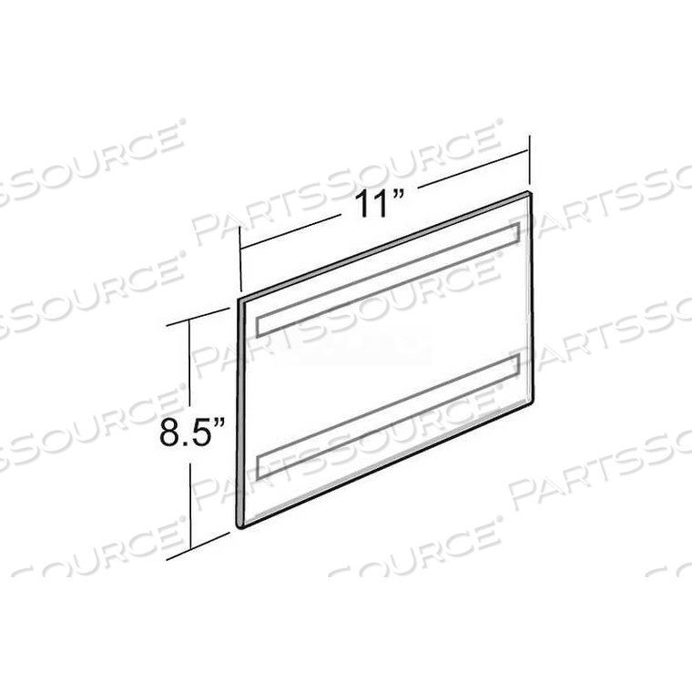 HORIZONTAL WALL MOUNT SIGN HOLDER W/ ADHESIVE TAPE, 11" X 8.5" - PKG QTY 10 by Azar International