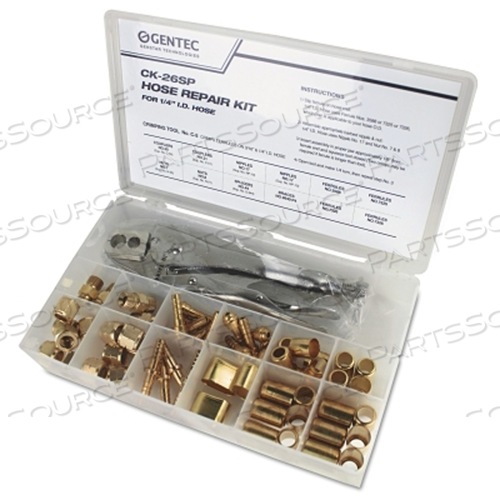 HOSE REPAIR KIT, B-SIZE FITTINGS ONLY, INCLUDES NUTS, NIPPLES, FERRULES, COUPLERS, SPLICER, PLIERS by Gentec HOSE REPAIR KIT, B-SIZE FITTINGS ONLY, INCLUDES NUTS, NIPPLES, FERRULES, COUPLERS, SPLICER, PLIERS by Gentec