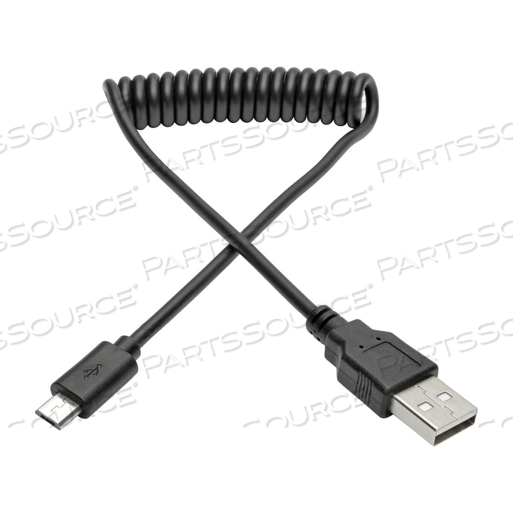 6FT USB 2.0 HI-SPEED A TO MICRO-B-USB CABLE COILED M/M 6' 