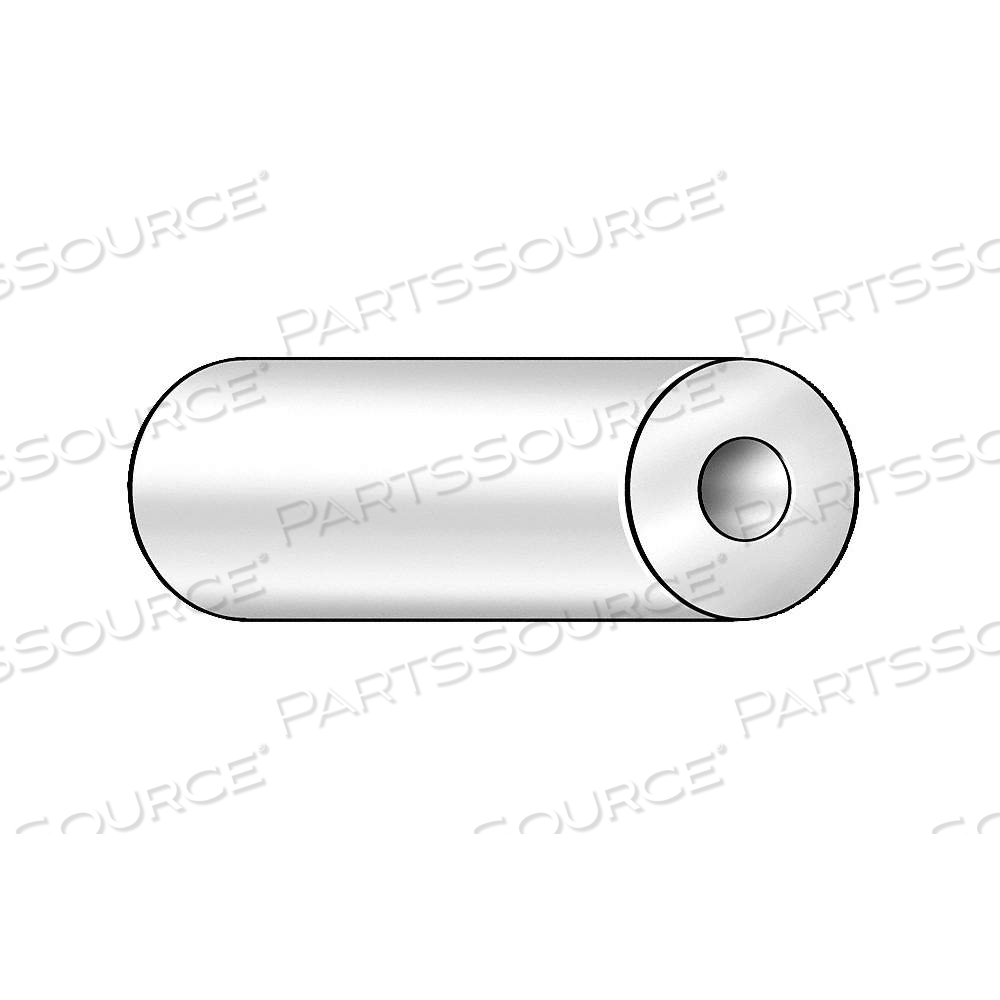 TUBE STOCK, 1 3/4 IN INSIDE DIA, 2 1/4 IN OUTSIDE DIA, 10 FT PLASTIC LG, WHITE, OPAQUE by Approved Vendor
