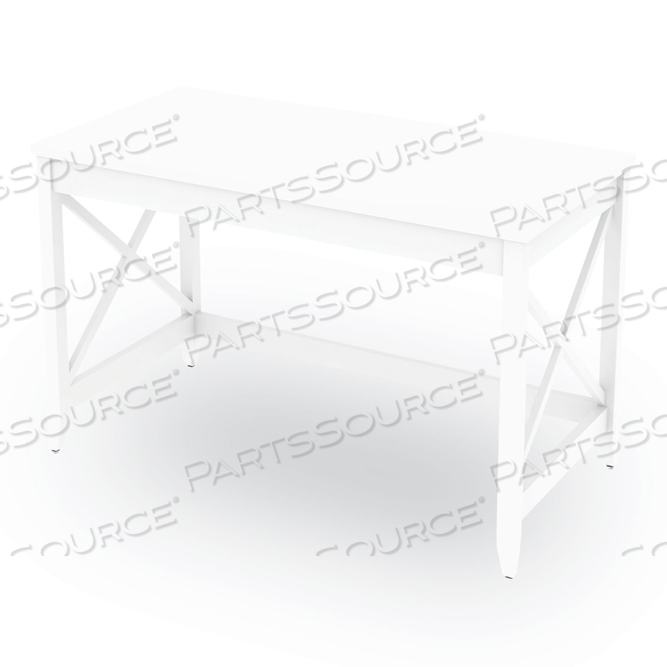 FARMHOUSE WRITING DESK, 47.24" X 23.62" X 29.53", WHITE by Workspace by Alera FARMHOUSE WRITING DESK, 47.24" X 23.62" X 29.53", WHITE by Workspace by Alera