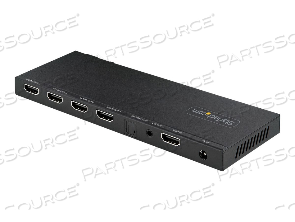 STARTECH.COM 4-PORT HDMI SPLITTER, 4K 60HZ HDMI 2.0 VIDEO, 1 IN 4 OUT HDMI SPLITTER, 4K HDMI SPLITTER W/BUILT-IN SCALER, 3.5MM/OPTICAL AUDIO PORT, DUR by StarTech.com Ltd. STARTECH.COM 4-PORT HDMI SPLITTER, 4K 60HZ HDMI 2.0 VIDEO, 1 IN 4 OUT HDMI SPLITTER, 4K HDMI SPLITTER W/BUILT-IN SCALER, 3.5MM/OPTICAL AUDIO PORT, DUR by StarTech.com Ltd.