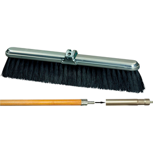 MILWAUKEE DUSTLESS 18"W POLYPROPYLENE PUSH BROOM W/STIFF CENTER & FINE BORDER BRISTLES & 60"L HANDLE by Gordon Brush Mfg. Co., Inc.