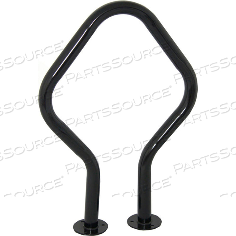 FLARE BIKE RACK, 2-BIKE CAPACITY, DOUBLE SIDED, SURFACE MOUNT, BLACK, 5030SM 