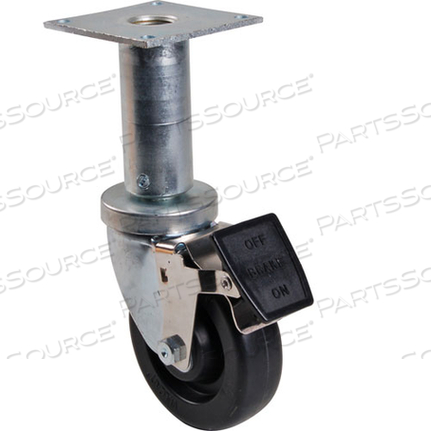 CASTER, 4"WHEEL, 9"LIFT, W/BRAKE 