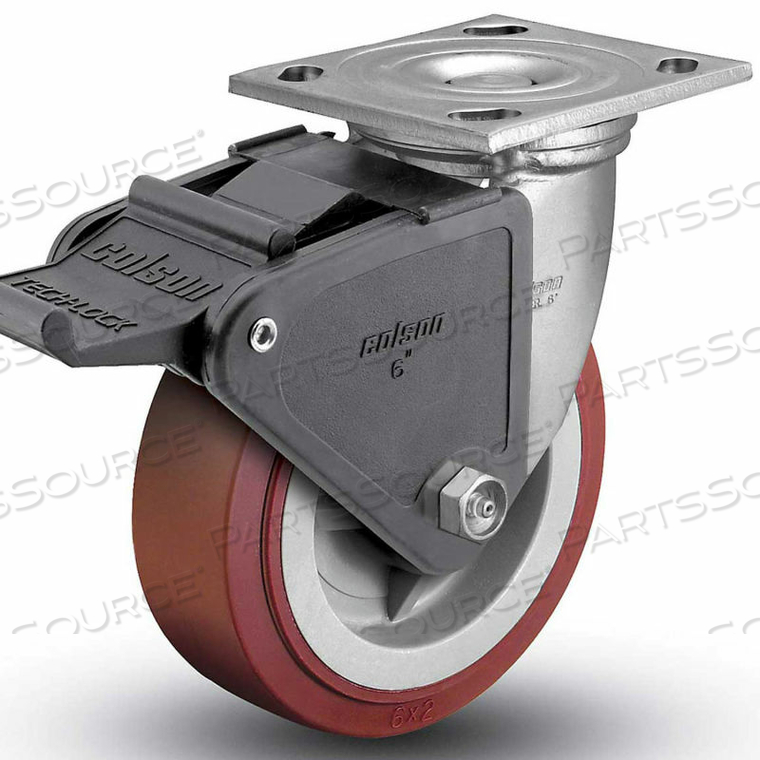 4 SERIES SWIVEL PLATE CASTER WITH BRAKE 8" DIA. 1000 LB. CAP. 