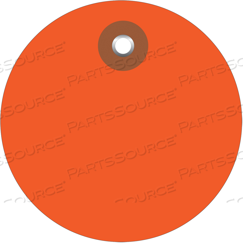 PLASTIC CIRCLE TAGS, 3", ORANGE, 100/EACH by BOX Partners (Box Acquisitions, LLC)