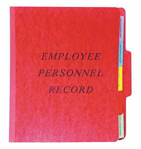 EMPLOYEE/PERSONNEL FILE FOLDER RED by Tops