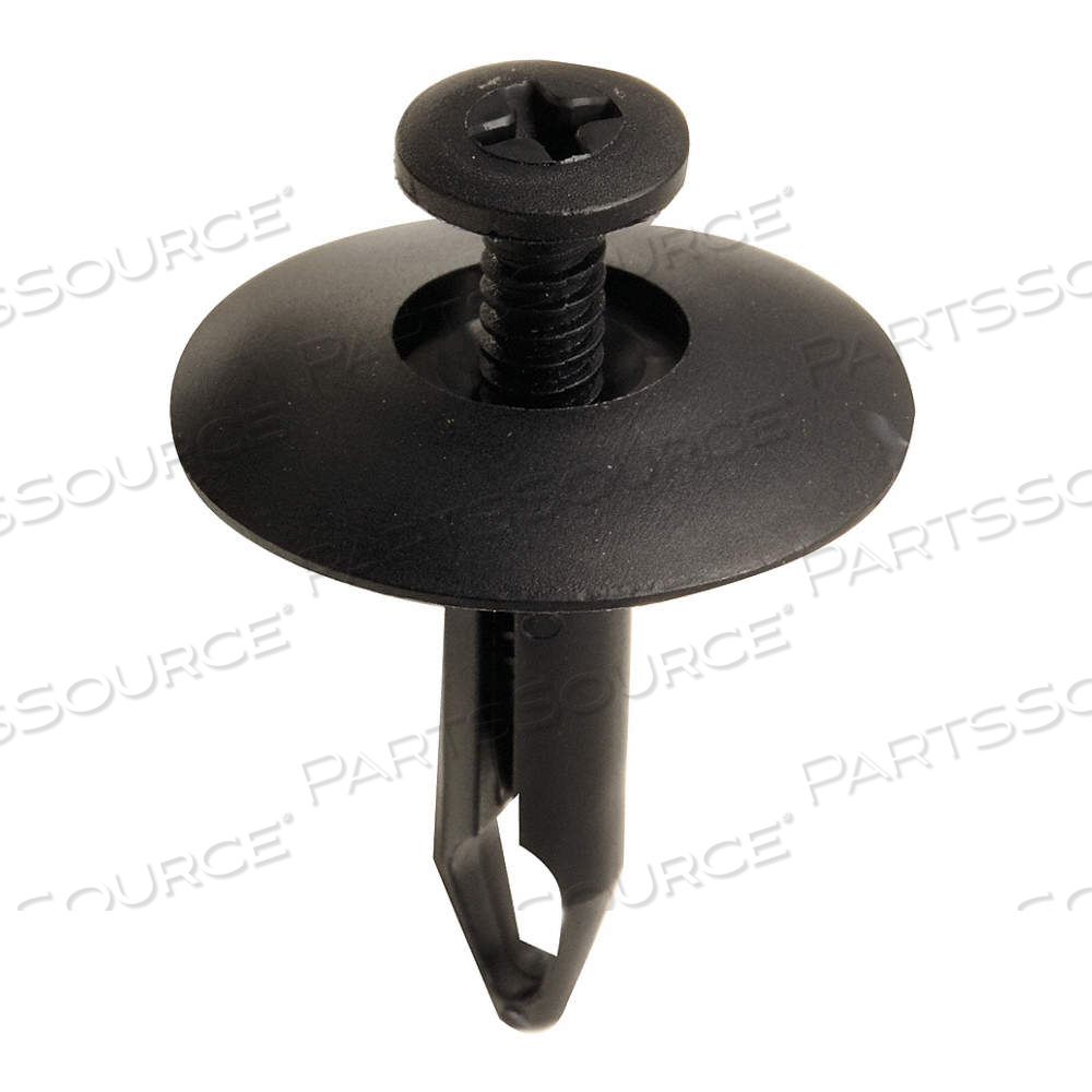 PUSH-IN RIVET,BLACK,DOME,1" L, INCH, KEYHOLE, DOME, NYLON, BLACK by Approved Vendor