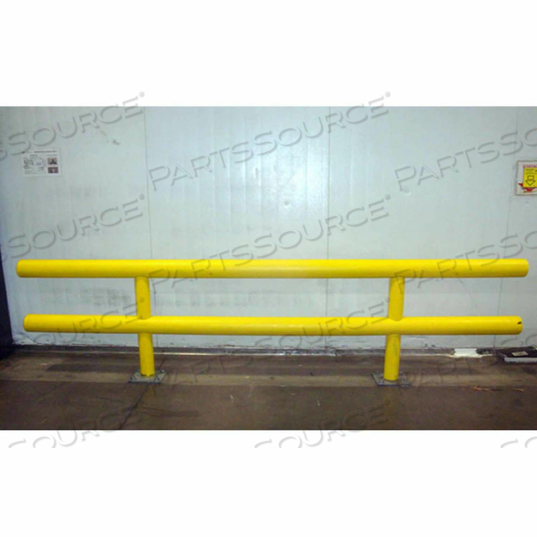 STEEL & HDPE PLASTIC STANDARD TWO-LINE GUARDRAIL, 120" X 36", YELLOW by Ideal Shield STEEL & HDPE PLASTIC STANDARD TWO-LINE GUARDRAIL, 120" X 36", YELLOW by Ideal Shield