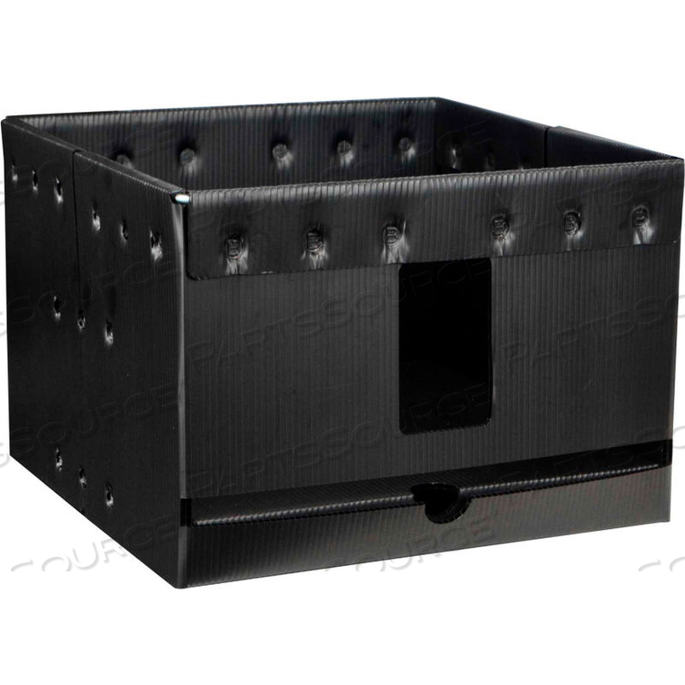 PROTEKTIVE PAK PLASTEK VERTICAL 13" REEL STORAGE CONTAINER 14"L X 14"W X 9-1/2"H - BLACK by Desco PROTEKTIVE PAK PLASTEK VERTICAL 13" REEL STORAGE CONTAINER 14"L X 14"W X 9-1/2"H - BLACK by Desco