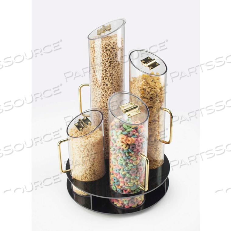 TURNTABLE CEREAL DISPENSER 12" DIA. X 20"H WITH BLACK ABS BASE 