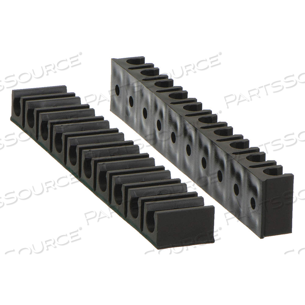 TUBE RACK, 5 CHANNELS, FOR 1/2 IN TUBE OUTSIDE DIA, FOR 1/2 IN MAX OUTSIDE DIA, PLASTIC, BLACK by Approved Vendor