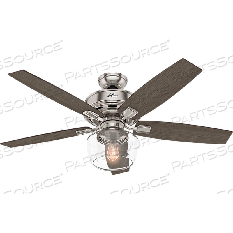 52" BENNETT CEILING FAN WITH LIGHT AND HANDHELD REMOTE - BRUSHED NICKEL by Hunter Fan Co. / Casablanca Fand Co. 52" BENNETT CEILING FAN WITH LIGHT AND HANDHELD REMOTE - BRUSHED NICKEL by Hunter Fan Co. / Casablanca Fand Co.