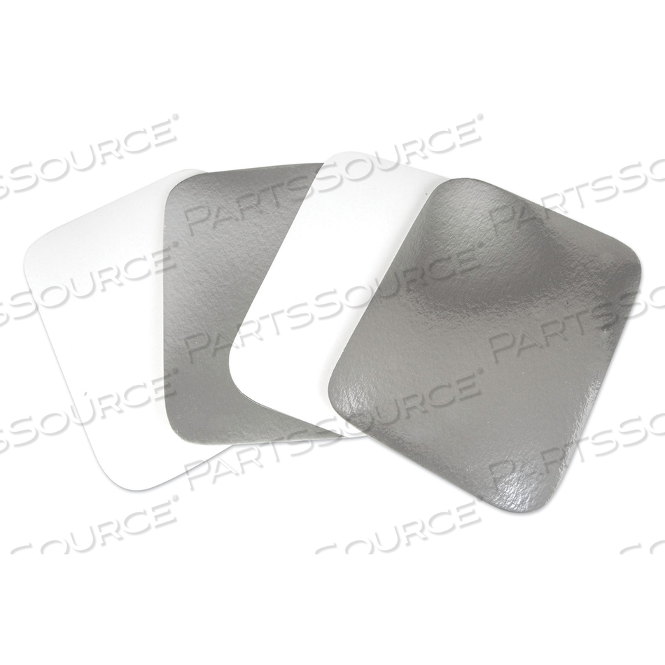 FLAT BOARD LIDS FOR 3 COMPARTMENT MOW FOIL CONTAINER, SILVER, PAPER, 500/CARTON 