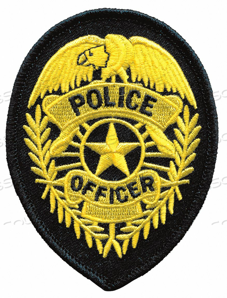 EMBRDRD PATCH POLICE OFFICER GOLD/BLCK by Heros Pride