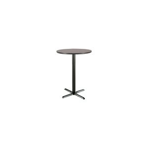 30" X 42"H ROUND BAR HEIGHT PEDESTAL TABLE - GRAPHITE NEBULA, BLACK BASE by KFI