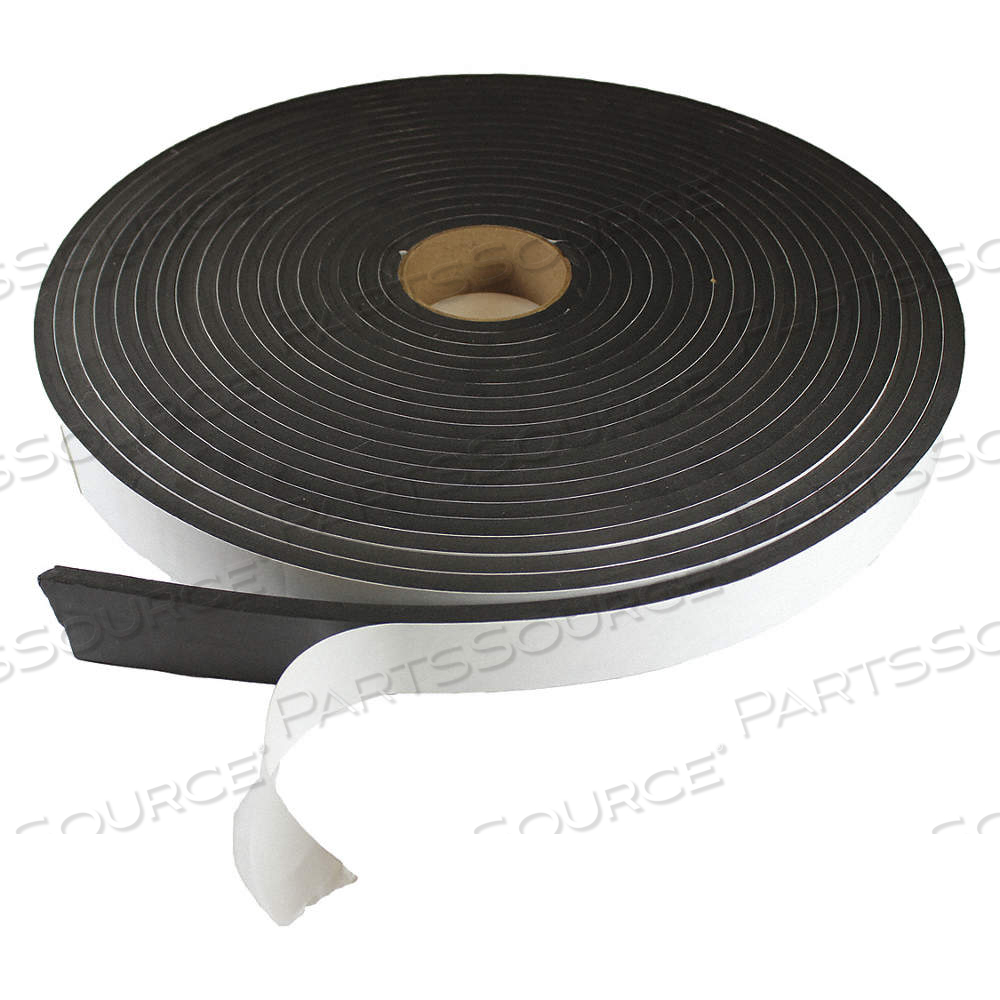 EPDM NEOPRENE SBR STRIP, FLAME-RESISTANT, 1 IN X 50 FT, 1/8 IN THICK, BLACK, CLOSED CELL, SMOOTH by Approved Vendor