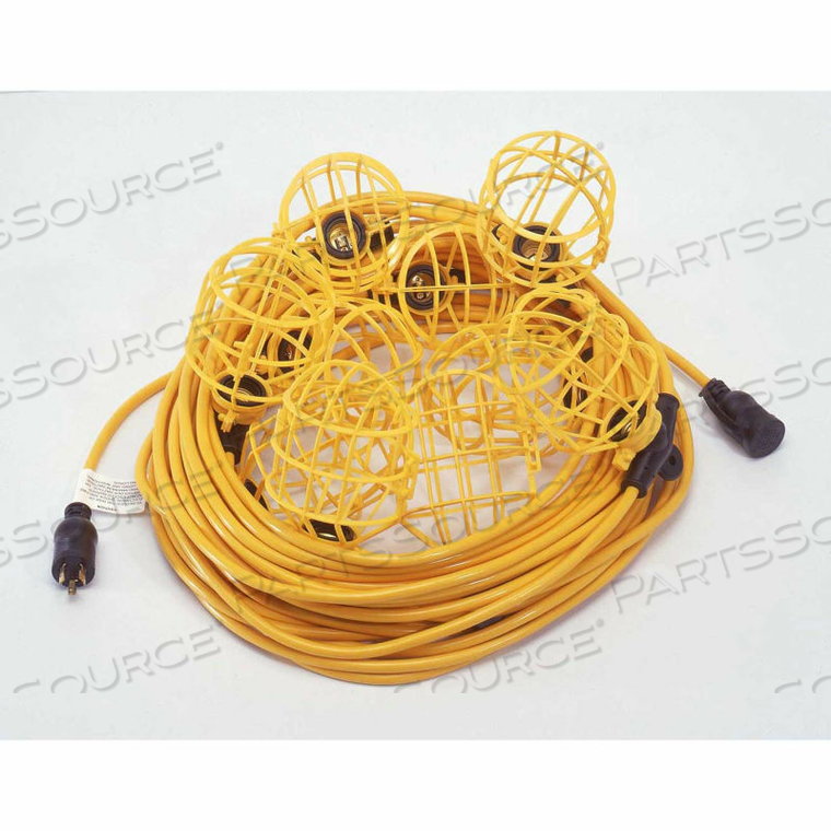 50' 12/3 STW STRING LIGHTPLASTIC GUARDS5 SOCKETS by CEP