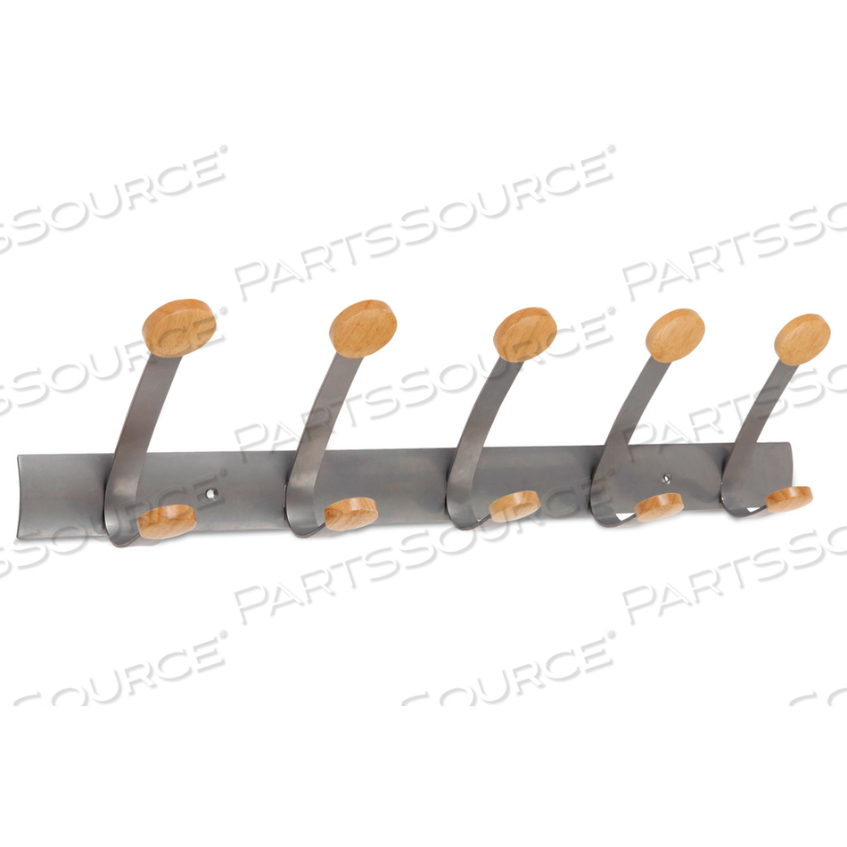 COAT RACK 5 HOOK WOOD/STEEL by Alba