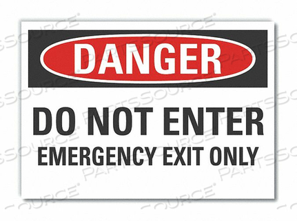 SIGN EMERGENCY EXIT ONLY 7 X10 by Lyle Signs Inc.