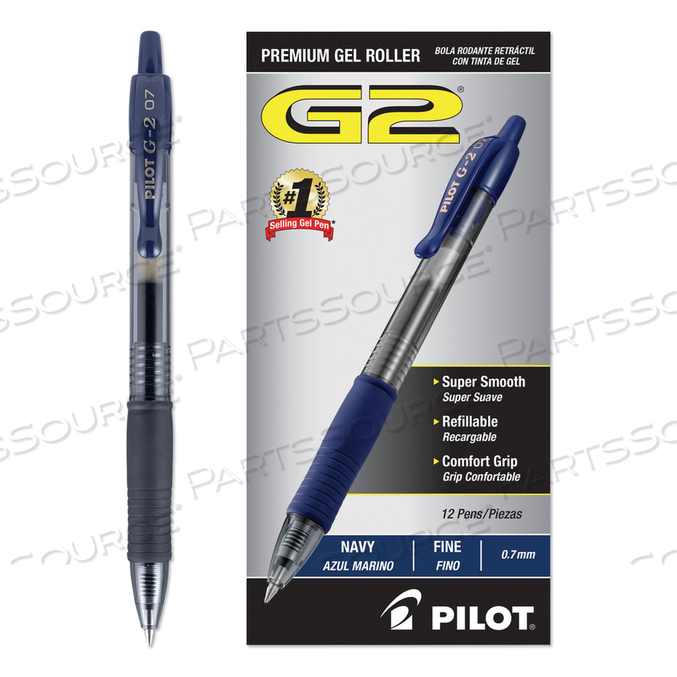 G2 PREMIUM GEL PEN, RETRACTABLE, FINE 0.7 MM, BLUE INK, SMOKE BARREL by Pilot G2 PREMIUM GEL PEN, RETRACTABLE, FINE 0.7 MM, BLUE INK, SMOKE BARREL by Pilot