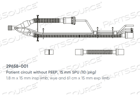 1.8M X 15MM PATIENT CIRCUIT ASSEMBLY WITH GAS SAMPLING LINE by ZOLL Medical - Vent 211