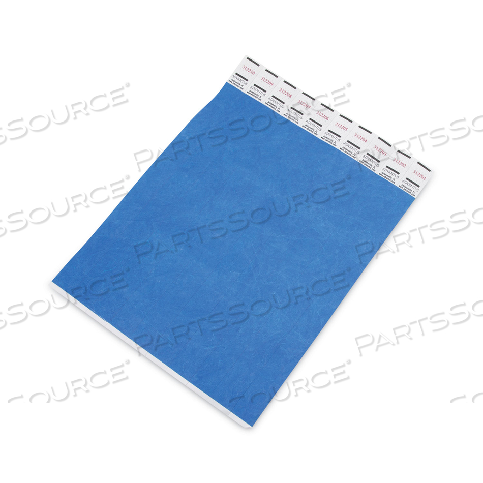 CROWD MANAGEMENT WRISTBANDS, SEQUENTIALLY NUMBERED, 10" X 0.75", BLUE by Advantus CROWD MANAGEMENT WRISTBANDS, SEQUENTIALLY NUMBERED, 10" X 0.75", BLUE by Advantus