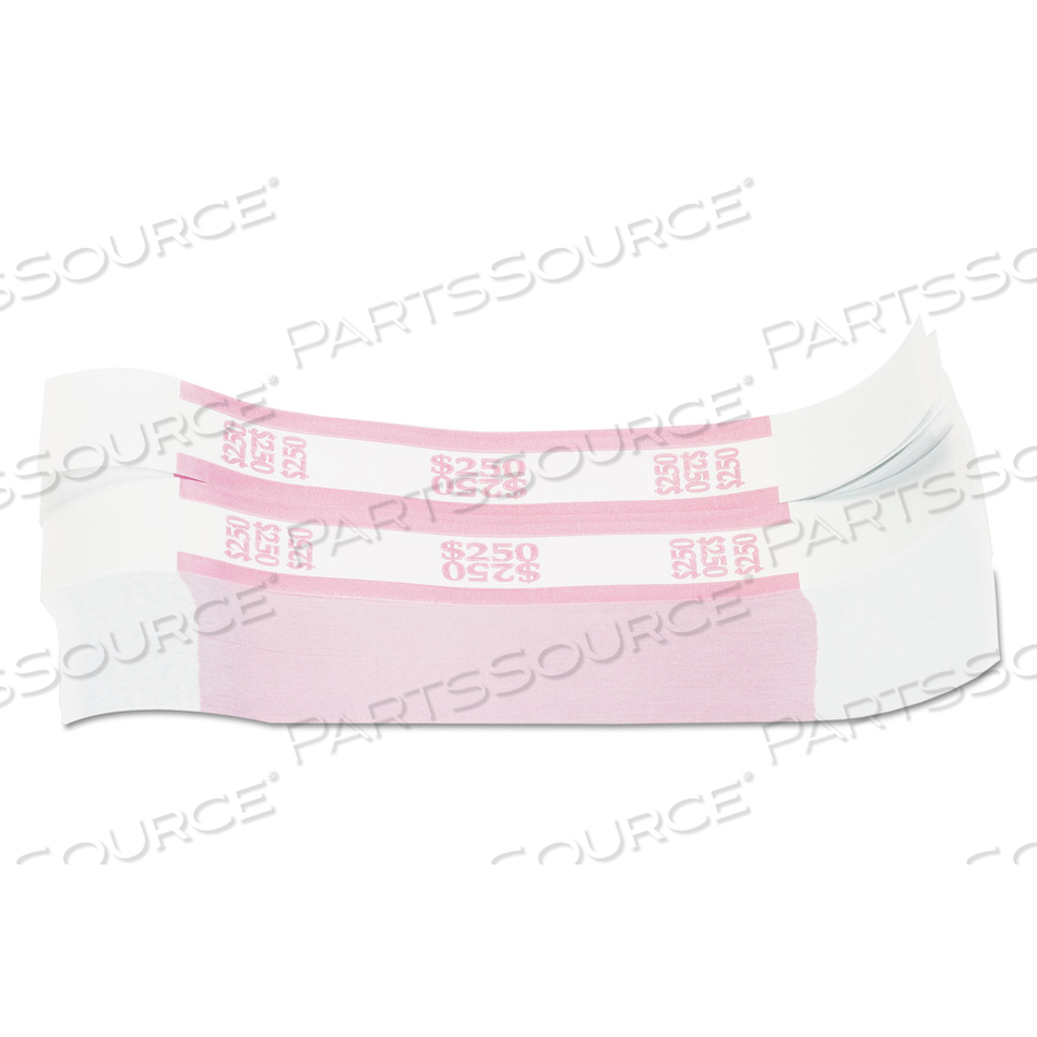 CURRENCY STRAPS, PINK, $250 IN DOLLAR BILLS, 1000 BANDS/PACK CURRENCY STRAPS, PINK, $250 IN DOLLAR BILLS, 1000 BANDS/PACK