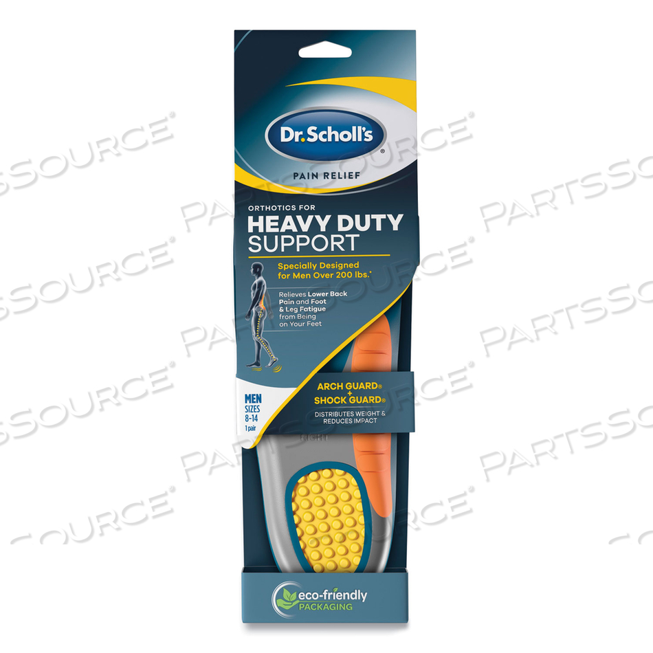 PAIN RELIEF ORTHOTIC HEAVY DUTY SUPPORT INSOLES, MEN SIZES 8 TO 14, GRAY/BLUE/ORANGE/YELLOW, PAIR by Dr. Scholl's