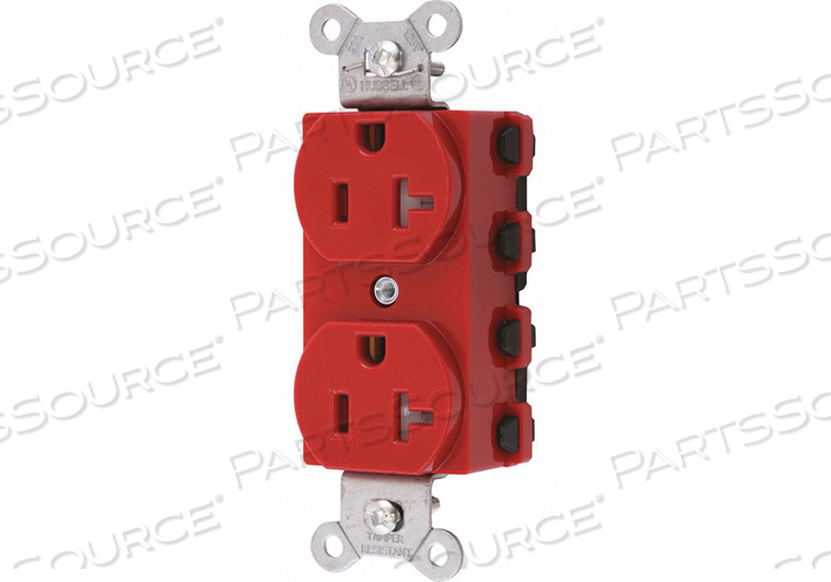 RECEPTACLE RED 1.0 HP 20A FLUSH MOUNTING by Hubbell Incorporated, Wiring Device-Kellums