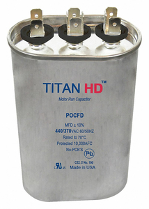 MOTOR DUAL RUN CAP 40/5 MFD 440V OVAL by Titan HD
