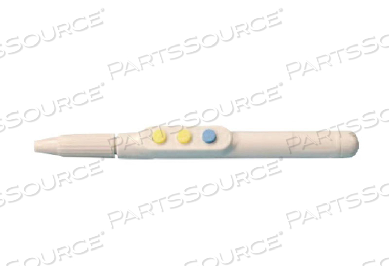 STERILE 3-BUTTON FINGERSWITCH HANDPIECE WITH LOCKING CHUCK FOR SURGITRON® DUAL RF™AND S5 DEVICE by Ellman (A Cynosure Company) STERILE 3-BUTTON FINGERSWITCH HANDPIECE WITH LOCKING CHUCK FOR SURGITRON® DUAL RF™AND S5 DEVICE by Ellman (A Cynosure Company)