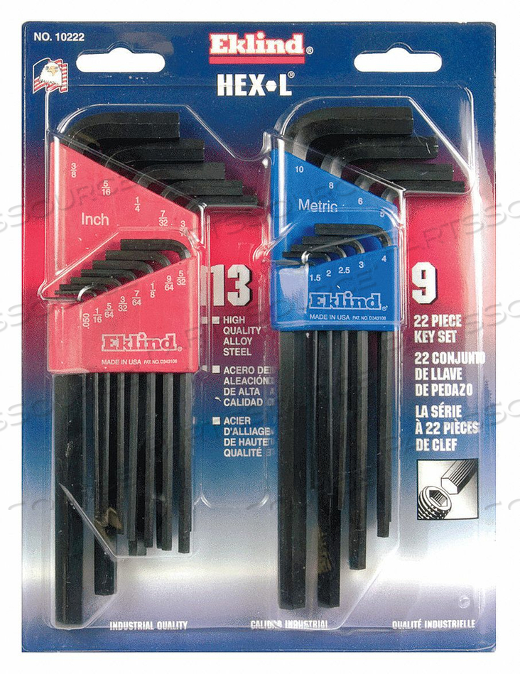 HEX KEY SET 22 PIECES by Eklind Tool Company HEX KEY SET 22 PIECES by Eklind Tool Company